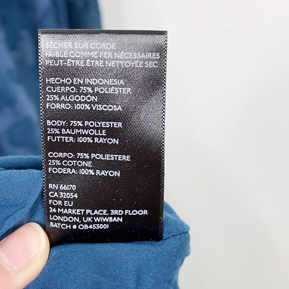 Urban Outfitters Kimchi Blue Julianna Tiered Maxi Dress XS T Back Blue Jacquard - Picture 11 of 15